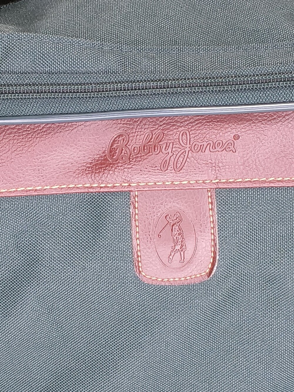 Bobby Jones Golf Travel Duffel Bag Green Canvas Leather Trim Weekender Carry-On - Picture 4 of 6